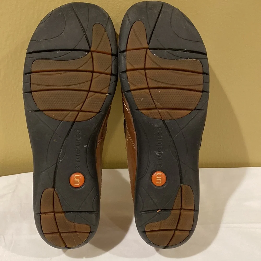 Clarks Structured Brown Leather Loafers Size 9N